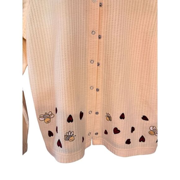 Vintage yellow heart bee lightweight cardigan sz S - Picture 3 of 7
